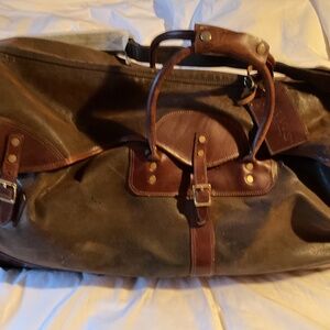 Vintage Orvis 30" Battenkill Leather Canvas Rolling Duffle Luggage